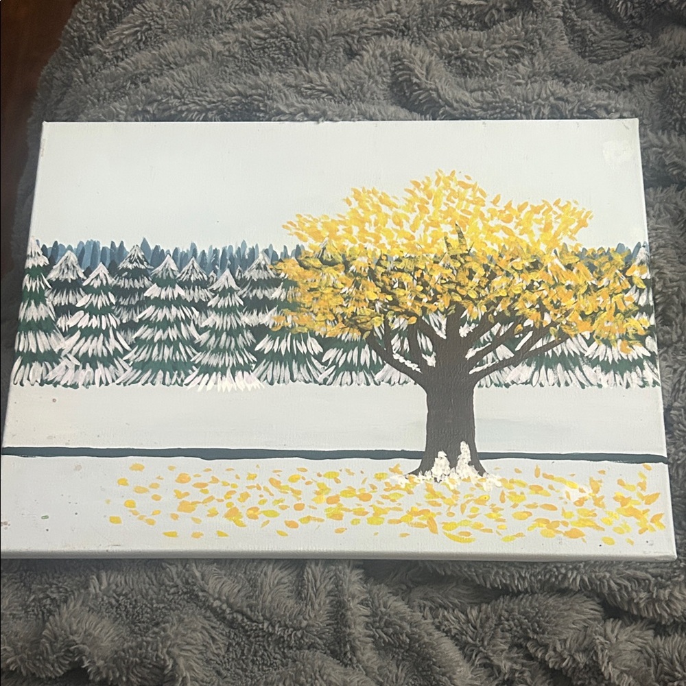 Yellow Tree Canvas Art 12x15